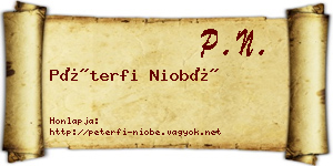 Péterfi Niobé névjegykártya